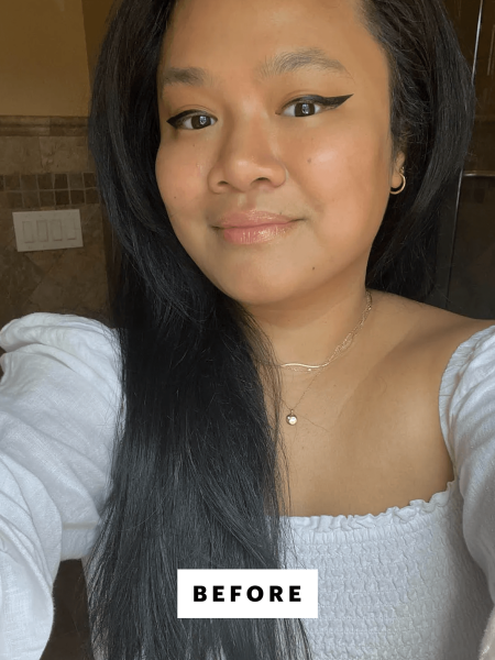 A selfie of Allure senior beauty editor Jesa Marie Calaor before using the GHD Wave