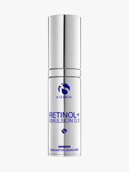 iS Clinical Retinol+ Emulsion 0.3 in branded component on a light gray background
