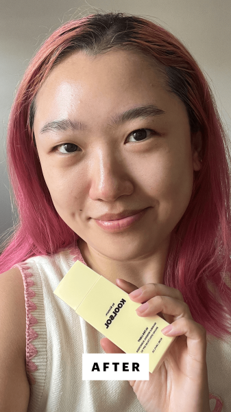 Han after applying Koolsol by Knours Ultra Light Invisible Mineral Sunscreen SPF 50