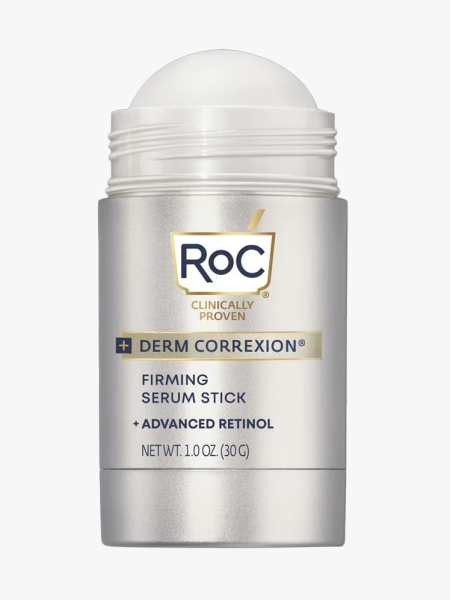 RoC Derm Correxion Firming Serum Stick in branded component on a light gray background