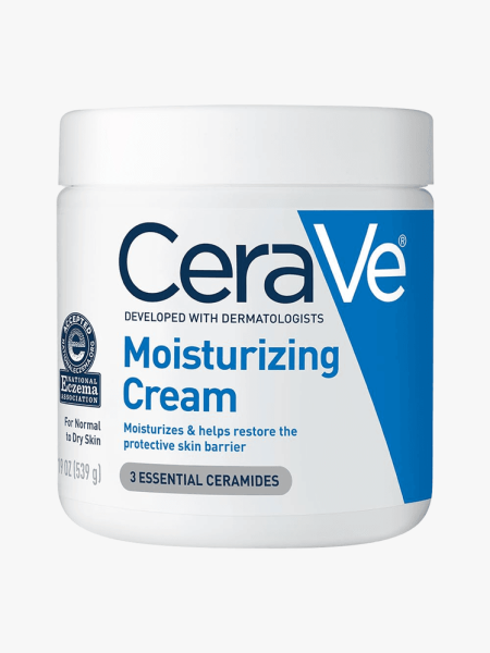CeraVe Moisturizing Cream in branded component on a light gray background