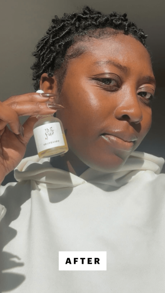 BlayTettey after applying the Beauty of Joseon Glow Serum